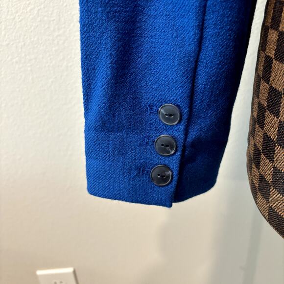 Maeve by Anthropologie Blue Blazer Jacket Large Short Double Breasted Mod Coat - Picture 9 of 12